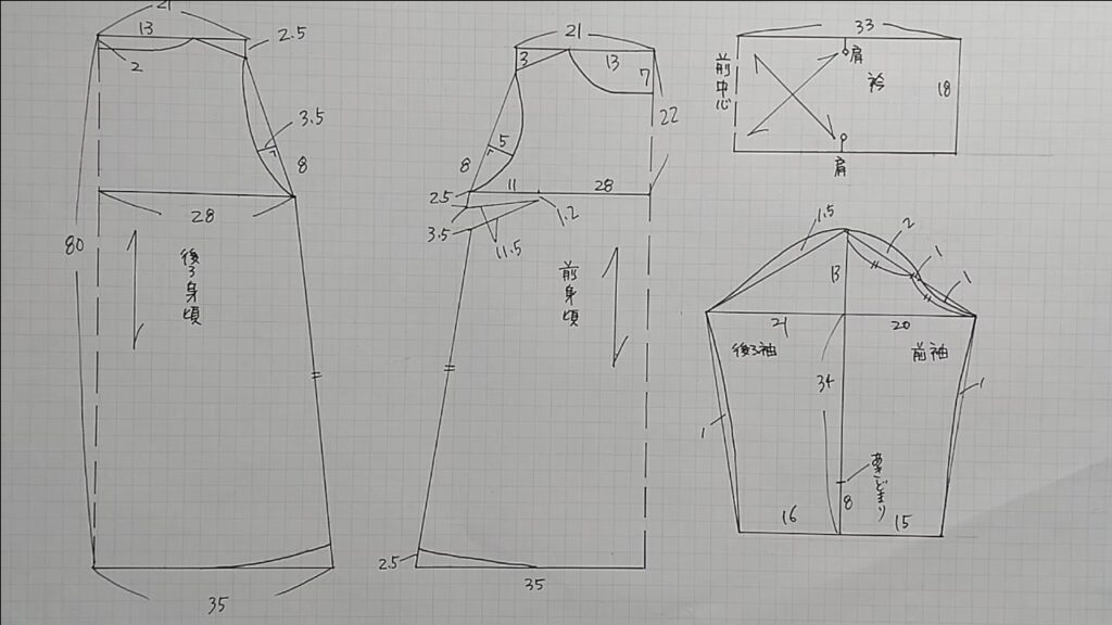 型紙無料 ロールカラーチュニックの作り方解説 ステラ洋裁店の型紙の提案と教室で教える作り方